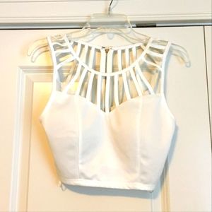 White Cage crop top